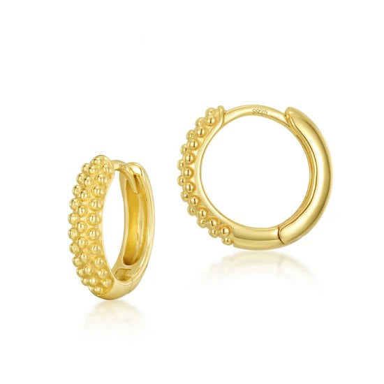 Goldie Textured Hoops Earrings