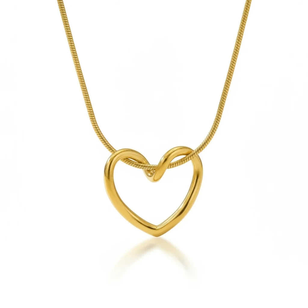 Cybele Hollow Heart Necklace | Waterproof 18k Gold