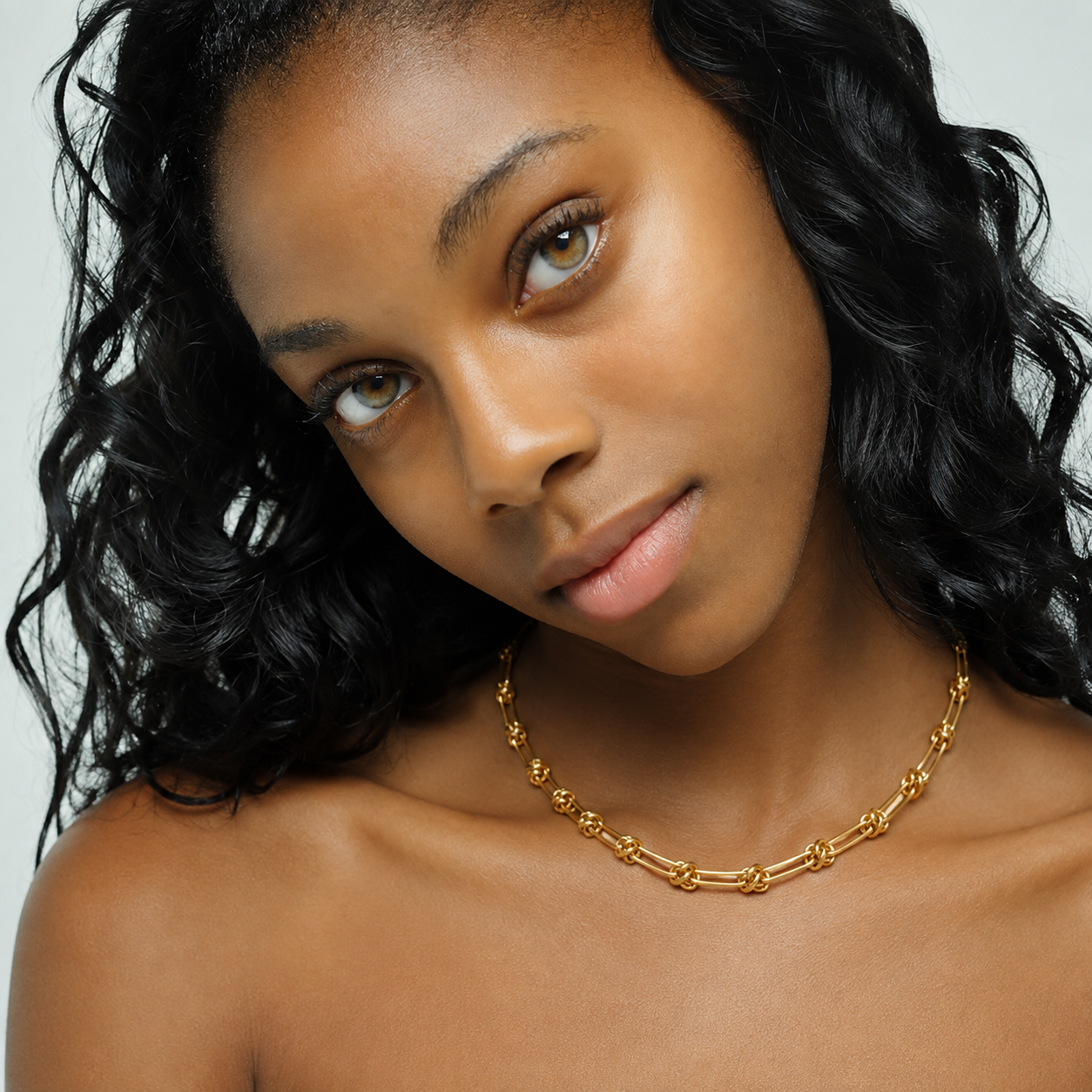 Darcy Chunky Knot Link Chain Necklace | Waterproof 18k Gold