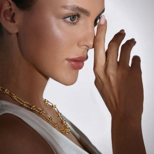 Darcy Chunky Knot Link Chain Necklace | Waterproof 18k Gold