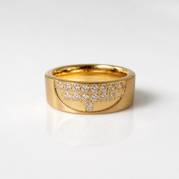 Delta Jewelled Band Ring | Waterproof 18K Gold