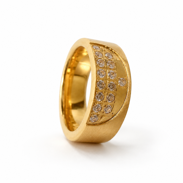 Delta Jewelled Band Ring | Waterproof 18K Gold