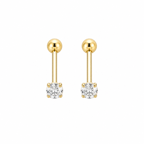 Deya Crystal Screw-back Stud Earrings 3MM - Single