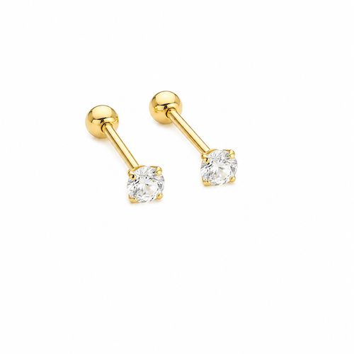 Deya Crystal Screw-back Stud Earrings 3MM - Single