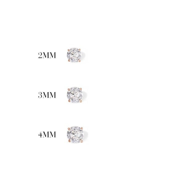 Deya Crystal Screw-back Stud Earrings 3MM - Single