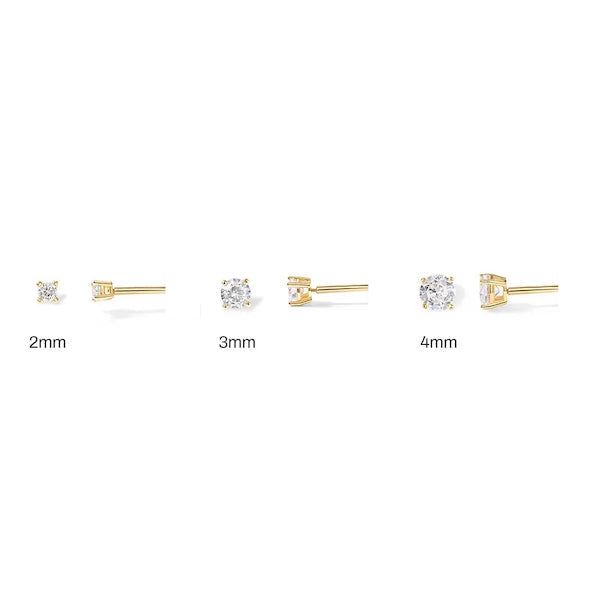 Deya Crystal Screw-back Stud Earrings 3MM - Single
