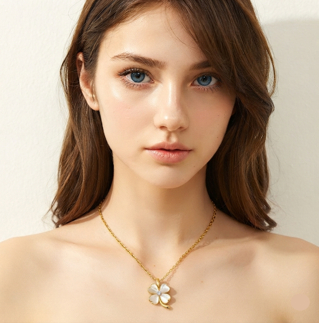 Diana Pearl Clover Necklace | Waterproof 18k Gold