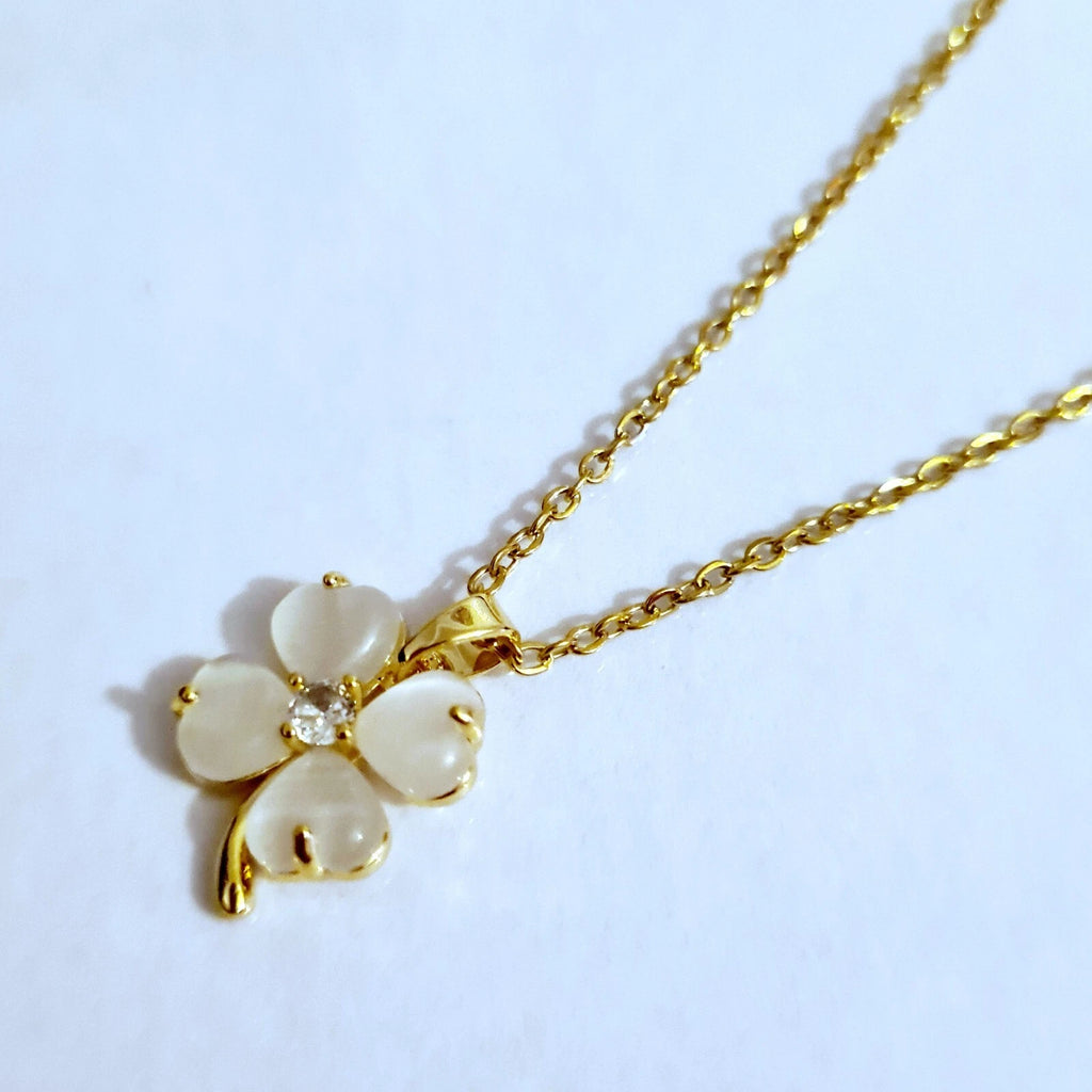 Diana Pearl Clover Necklace | Waterproof 18k Gold