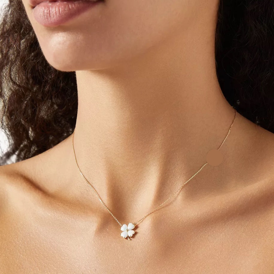 Diana Pearl Clover Necklace | Waterproof 18k Gold