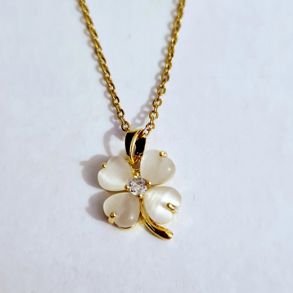 Diana Pearl Clover Necklace | Waterproof 18k Gold