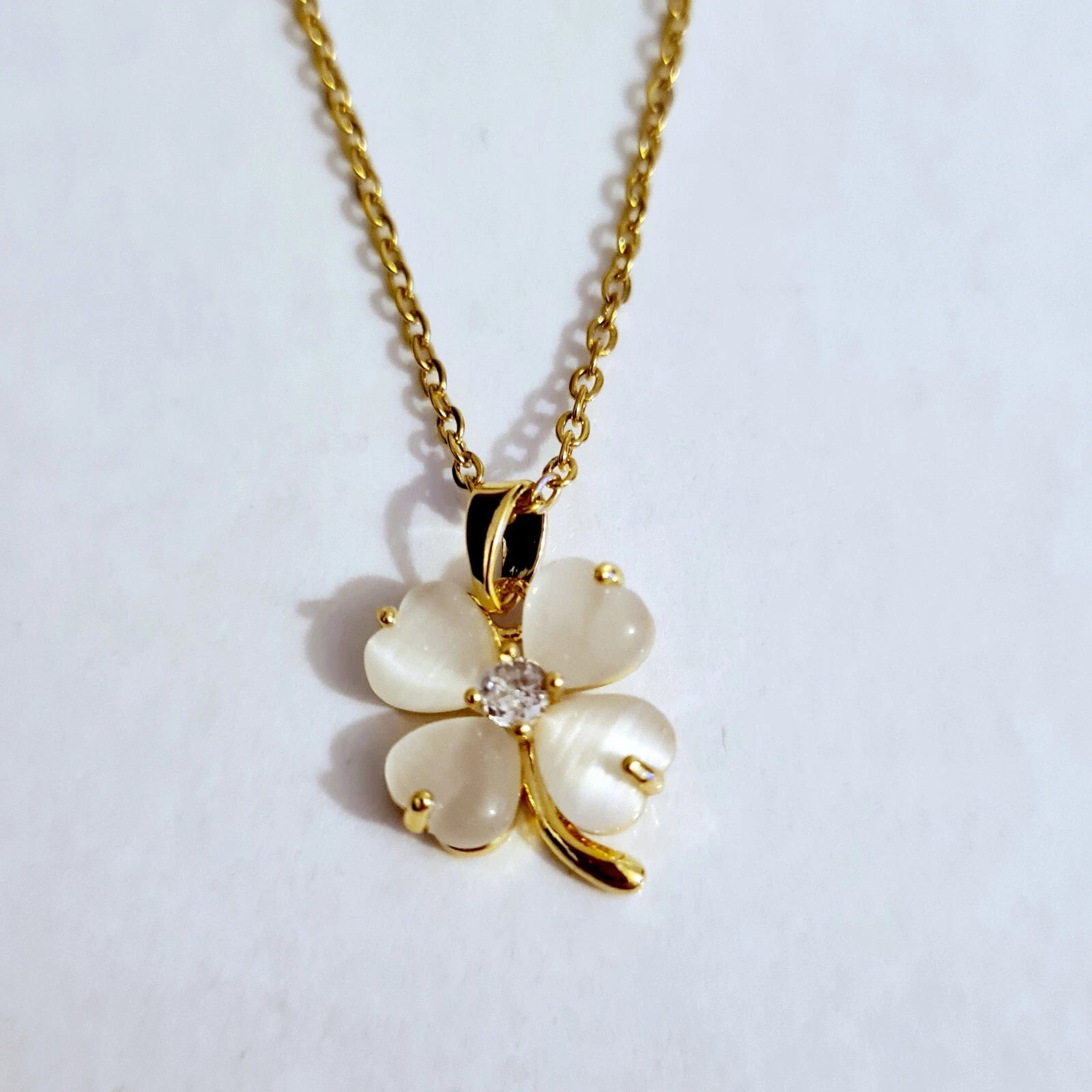 Diana Pearl Clover Necklace | Waterproof 18k Gold