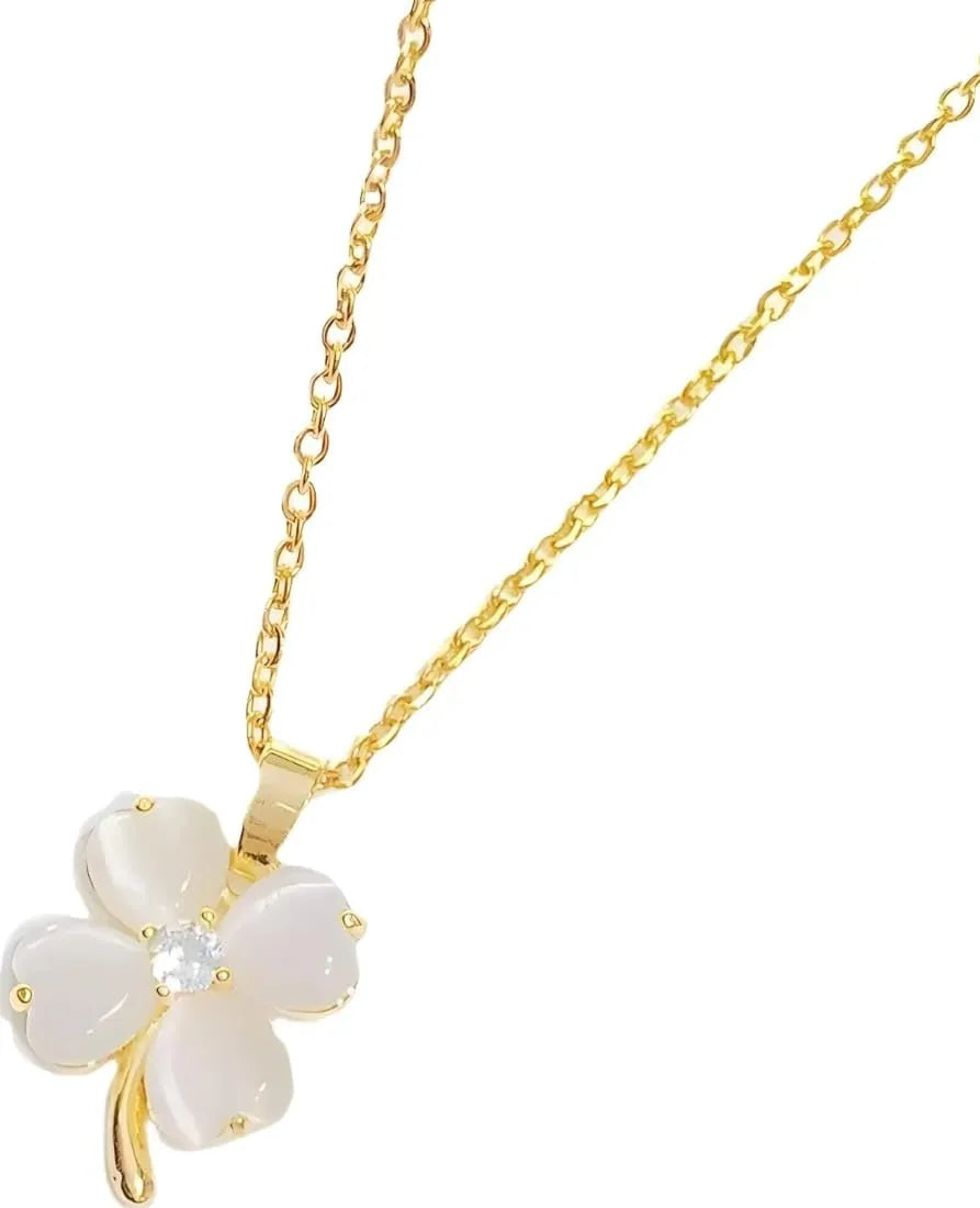 Diana Pearl Clover Necklace | Waterproof 18k Gold