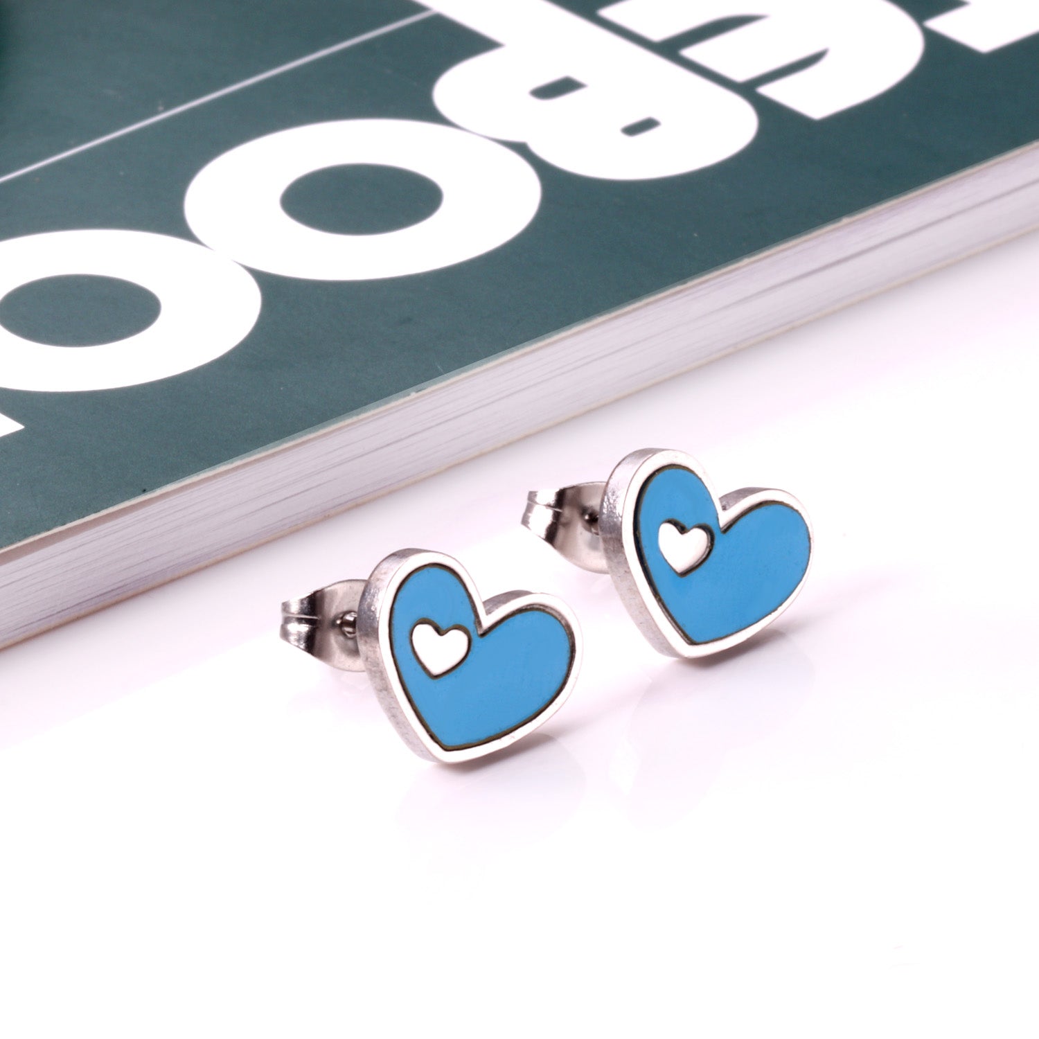 Jora Heart in Heart Available in 4 Colors Studs - Gold
