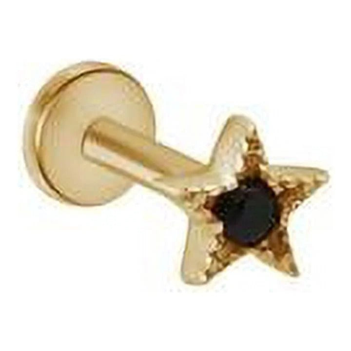 Fira Black Star Screw Back Studs Earrings