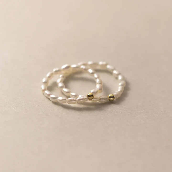 Odessa Rice Pearls Stretch Ring