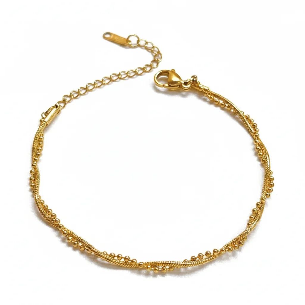 Elvana Twisted Double-Strand Bracelet | Waterproof 18k Gold