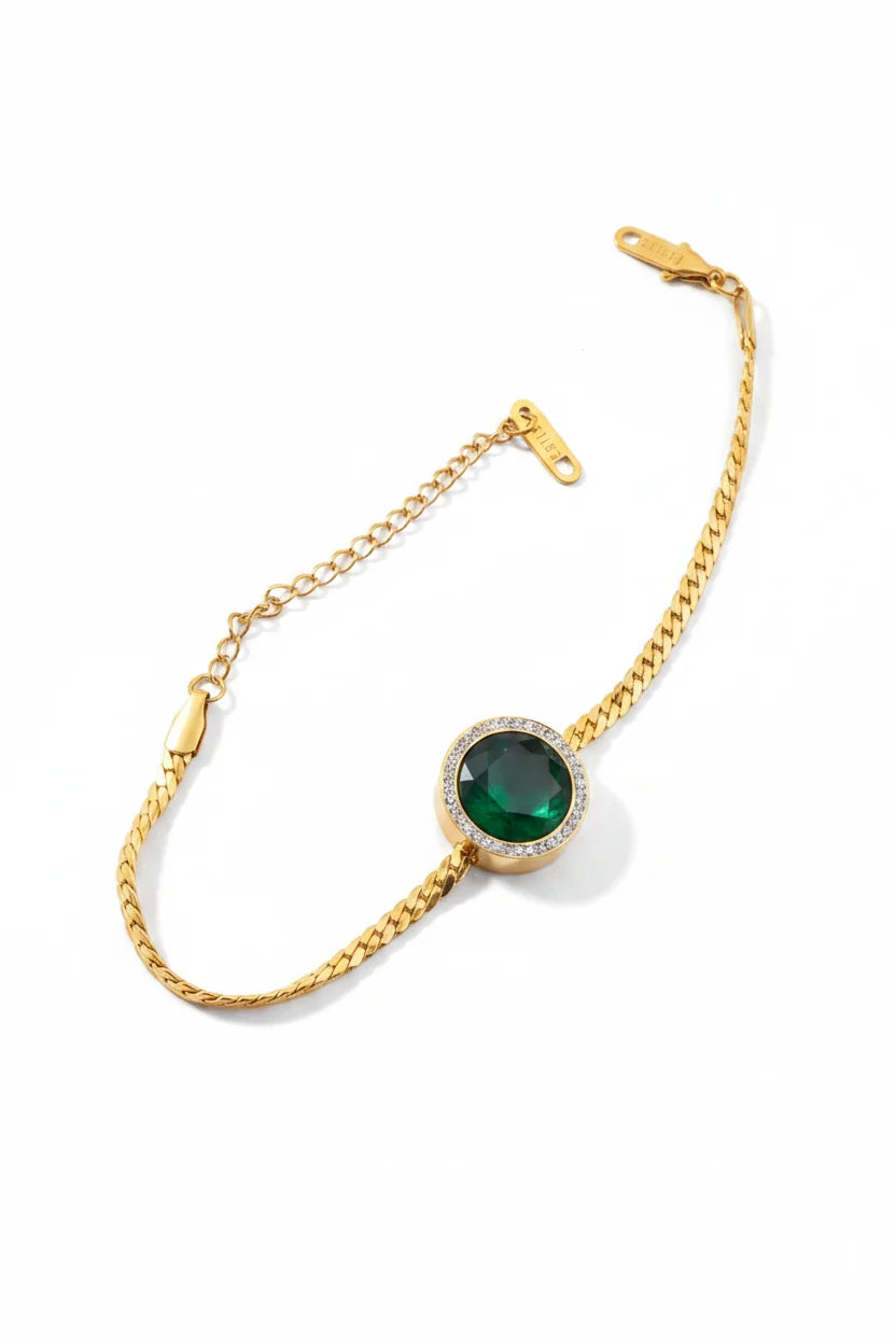 Esmira Emerald Bracelet | Waterproof 18k Gold