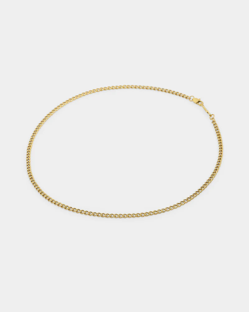Eva 3mm Cuban Chain Necklace | Waterproof 18k Gold