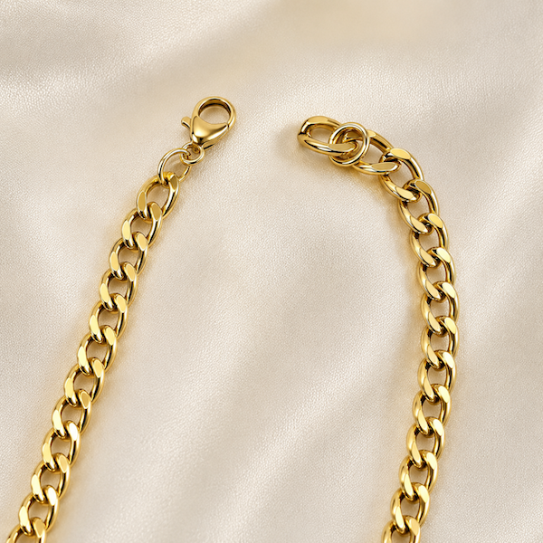 Eva 3mm Cuban Chain Necklace | Waterproof 18k Gold