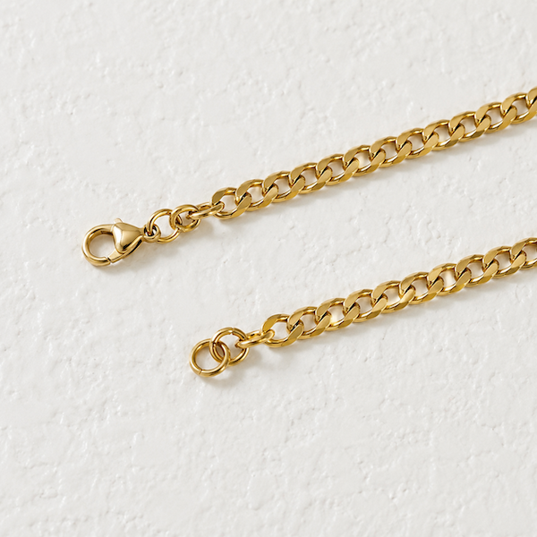 Eva 3mm Cuban Chain Necklace | Waterproof 18k Gold