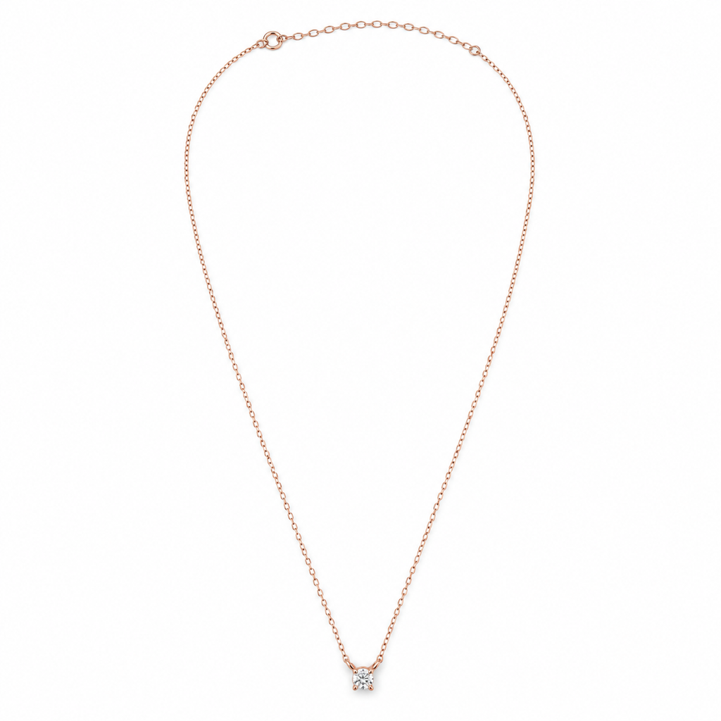Fancie Diamond Simulant Rose Gold Necklace