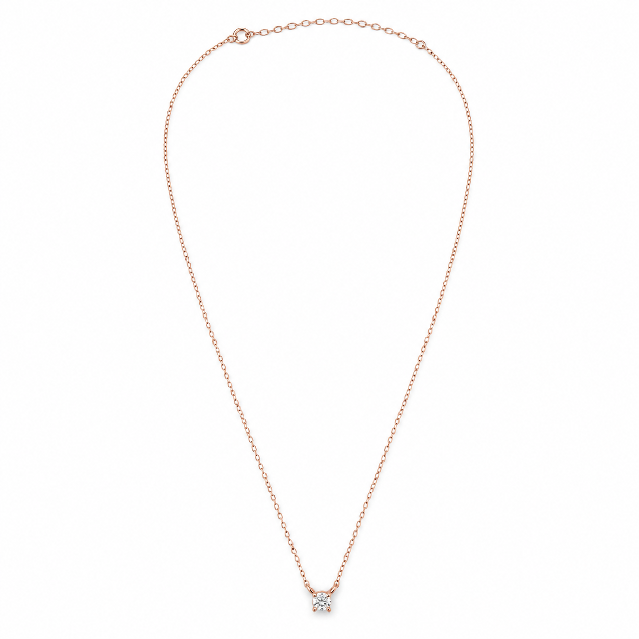 Fancie Diamond Simulant Rose Gold Necklace