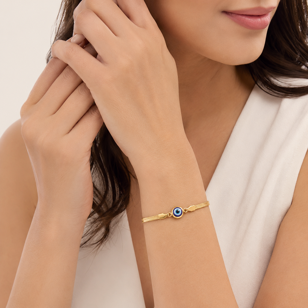 Freya Evil Eye Chain Bracelet | Waterproof 18K Gold & Silver