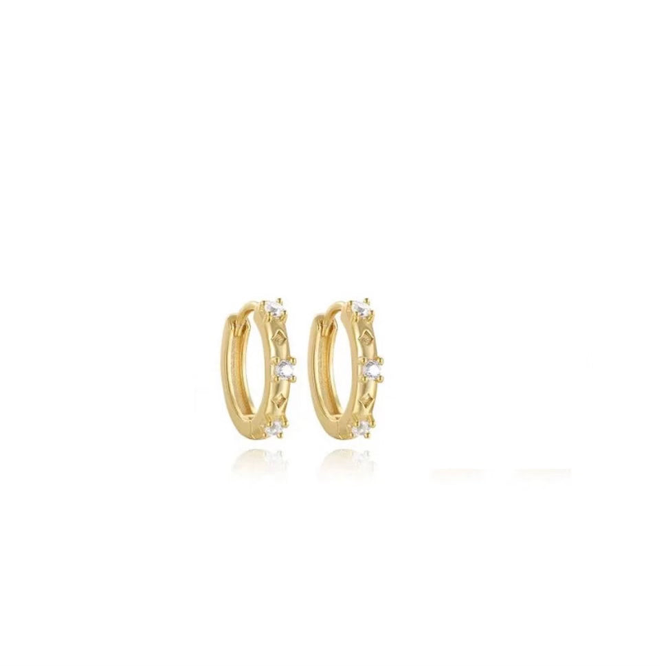 Fina	8mm Crystal	Hoops Earrings