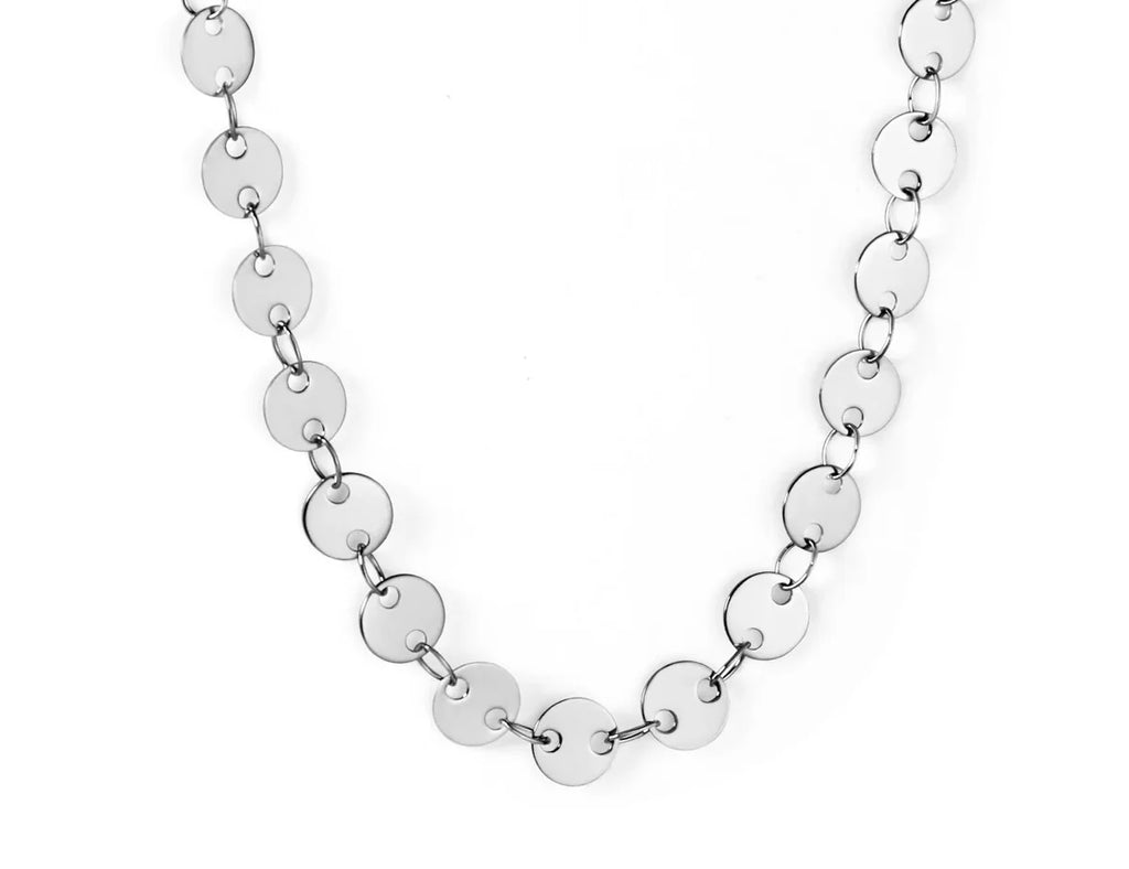 Faye Round Link Necklace | Waterproof Silver
