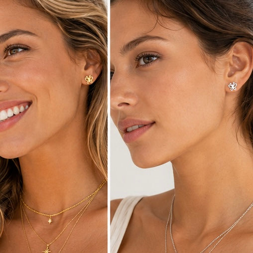 Amie Butterfly Studs | Waterproof 18k Gold & Silver
