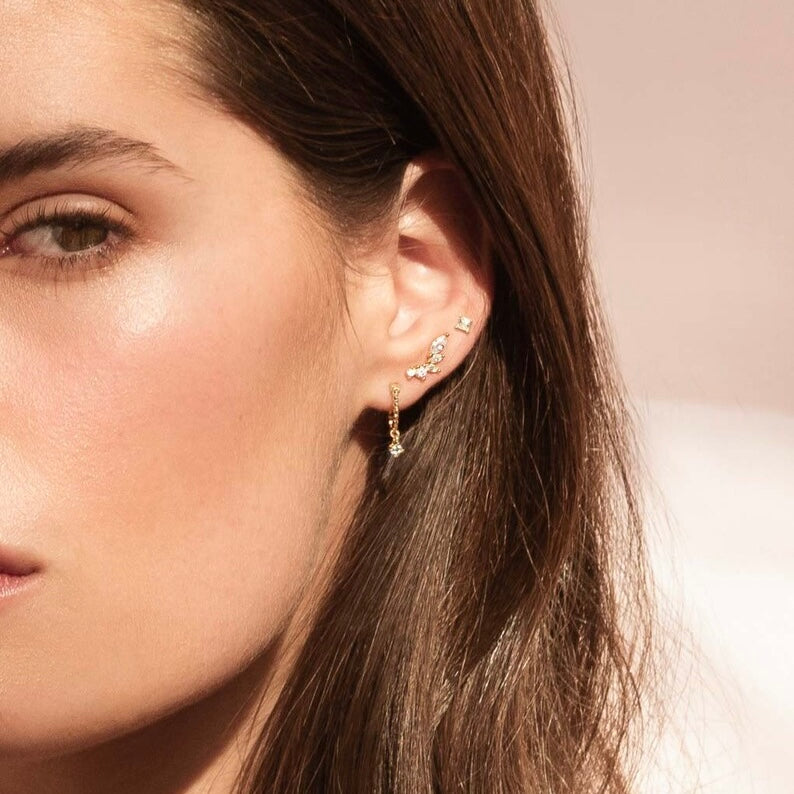 Dawn Crystal Hoop Earrings