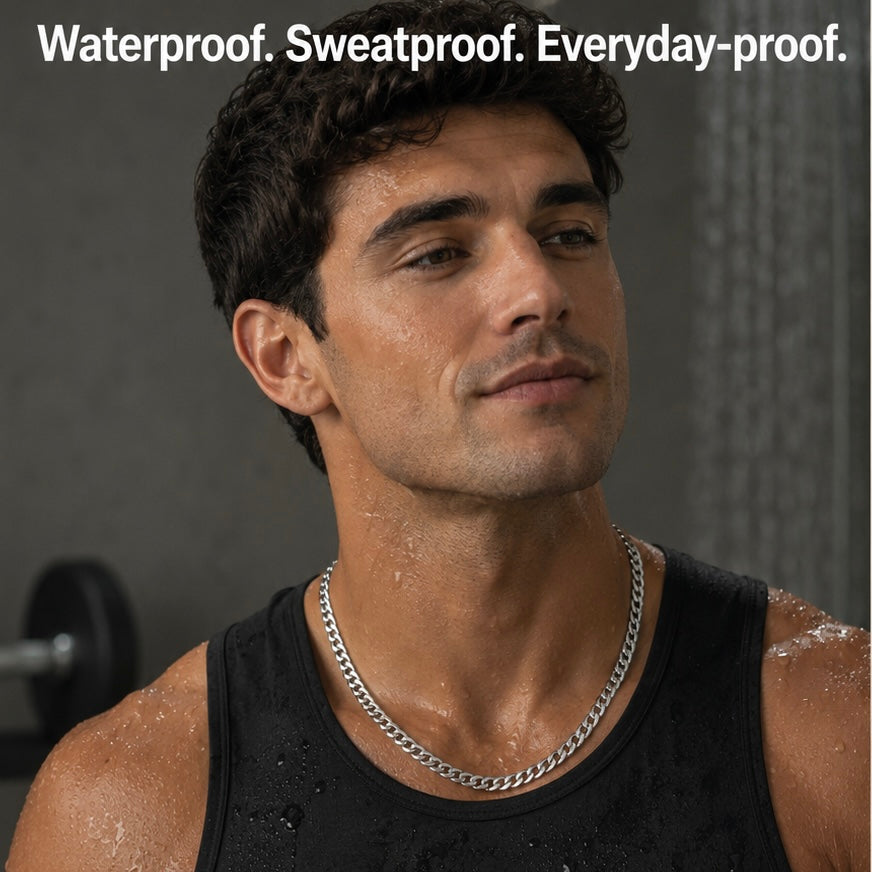 Boss Cuban Link Chain Necklace | Waterproof 18k Gold & Silver