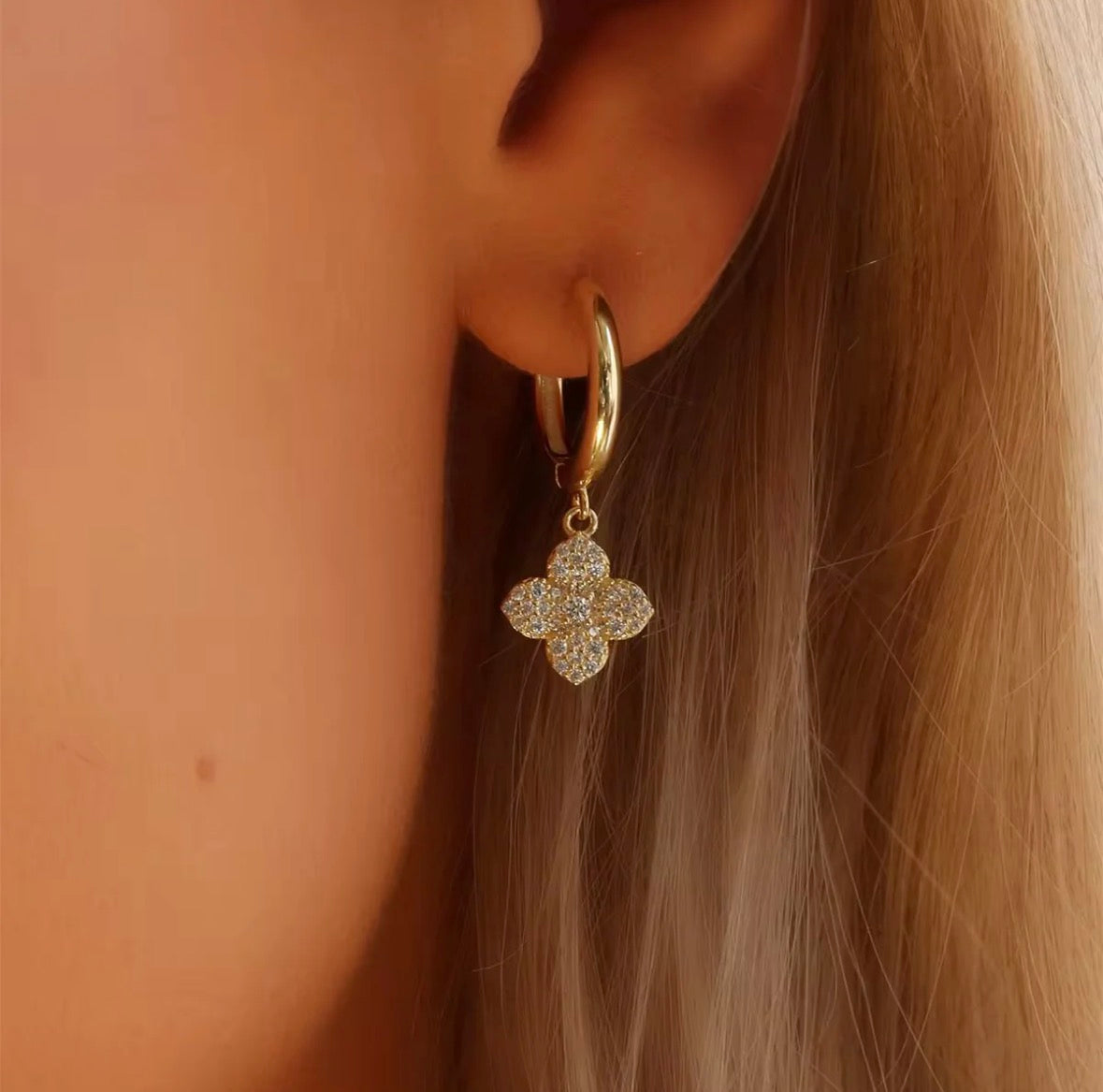 Clarks Crystal Clover Hoops