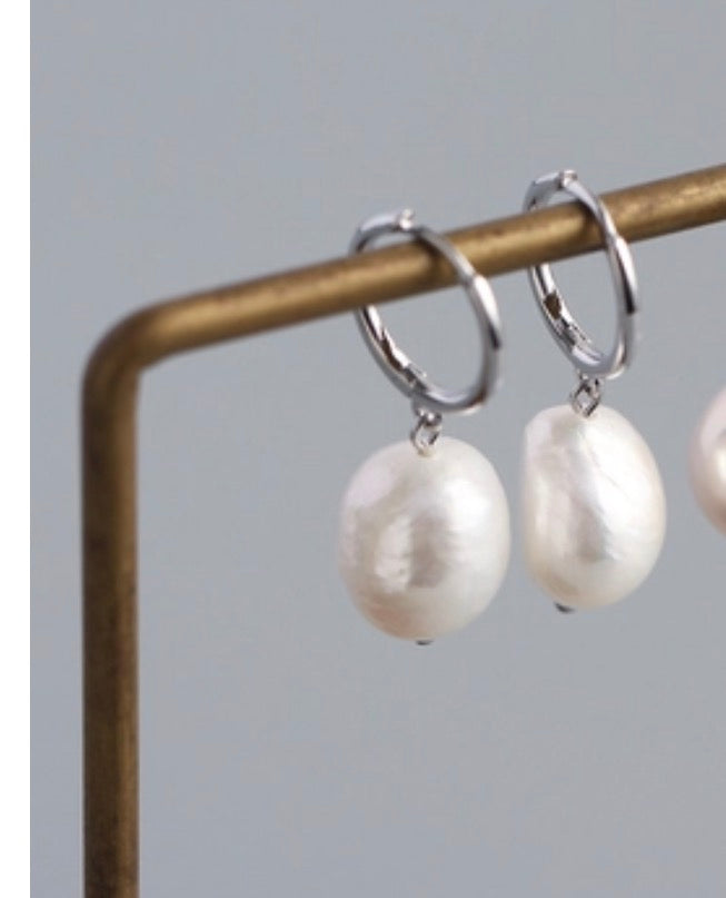 Veera Baroque Pearl Drop Hoops