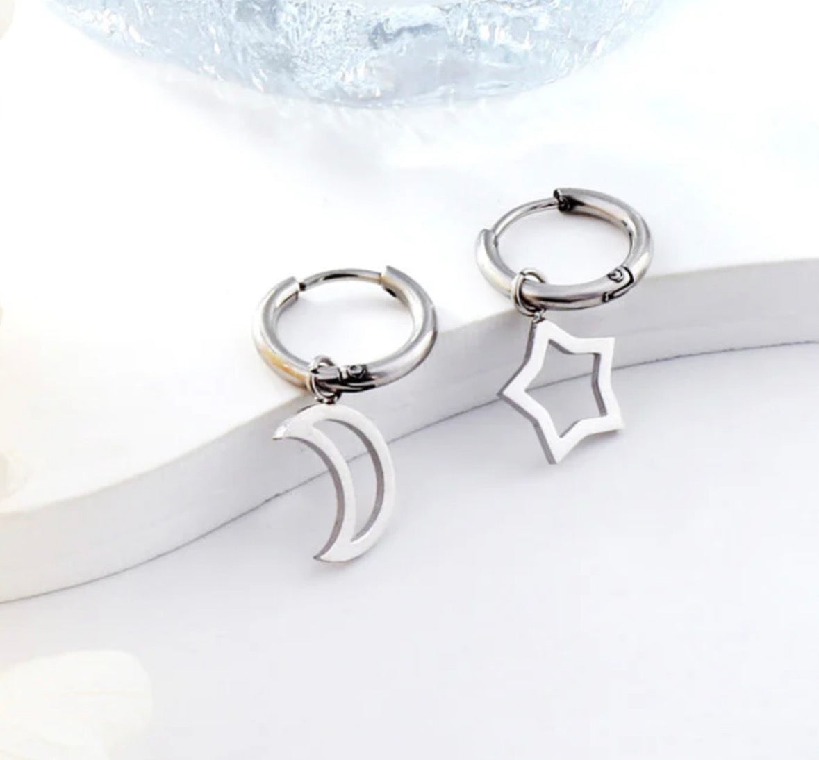 Forge Moon Star Hoops | Waterproof 18k Gold & Silver