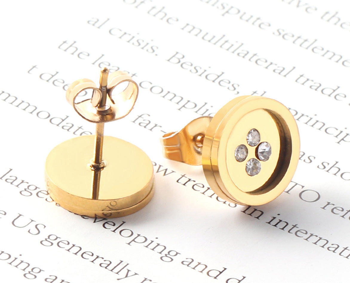 Iolanda Button Shape Studs