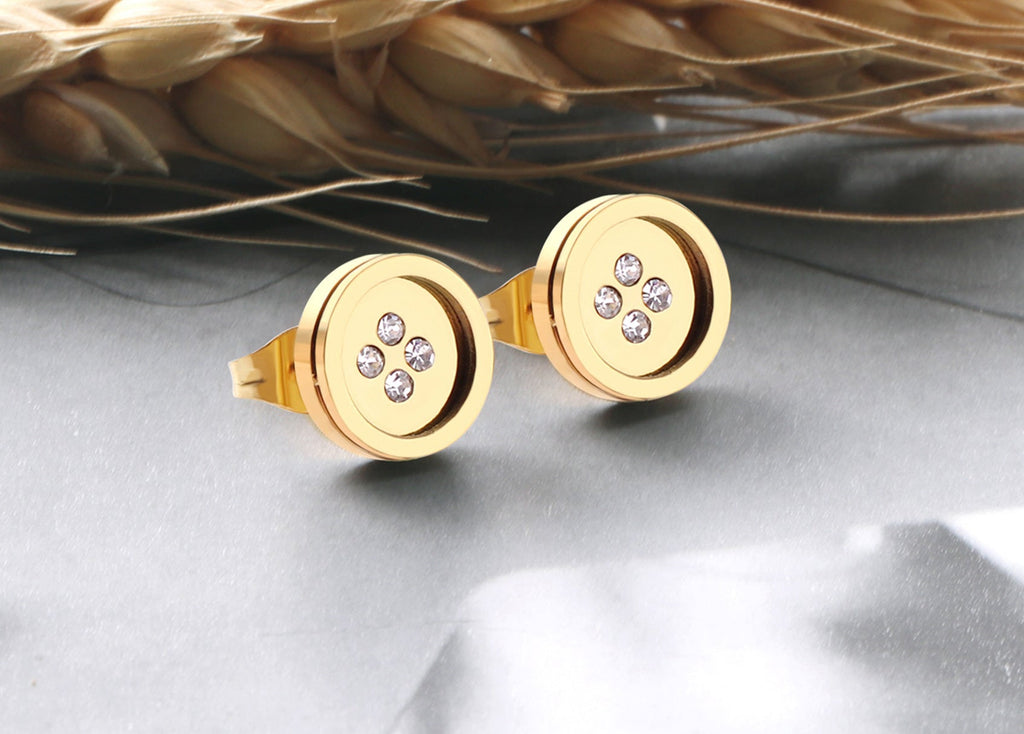 Iolanda Button Shape Studs