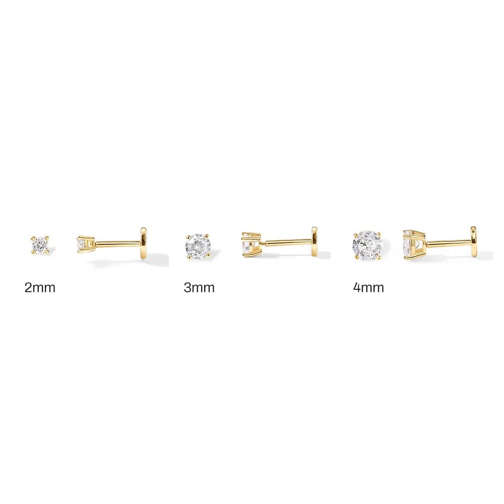 Deya Crystal Screw Back Studs Earrings
