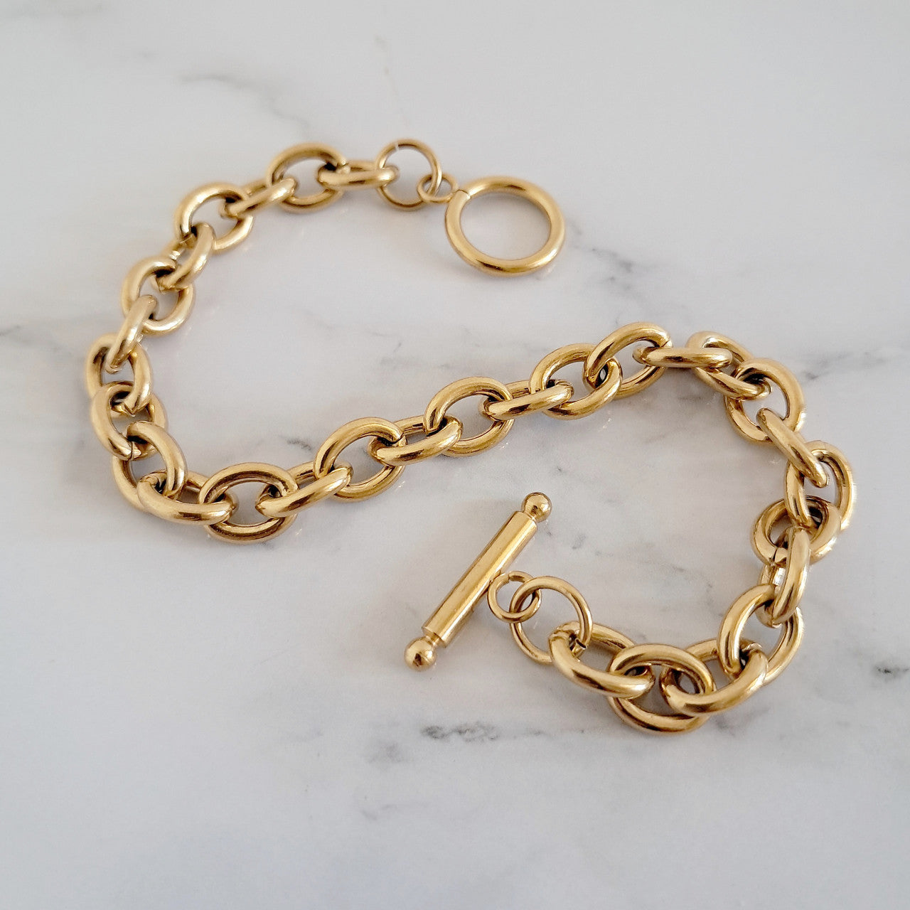 Gia Chain T-Bar Bracelet | Waterproof Waterproof 18k Gold & Silver