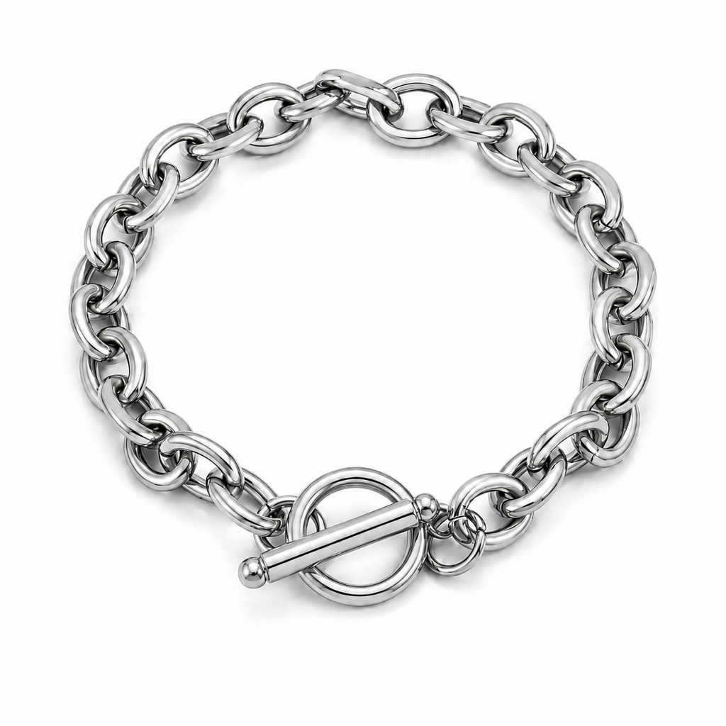 Gia Chain T-Bar Bracelet | Waterproof Waterproof 18k Gold & Silver