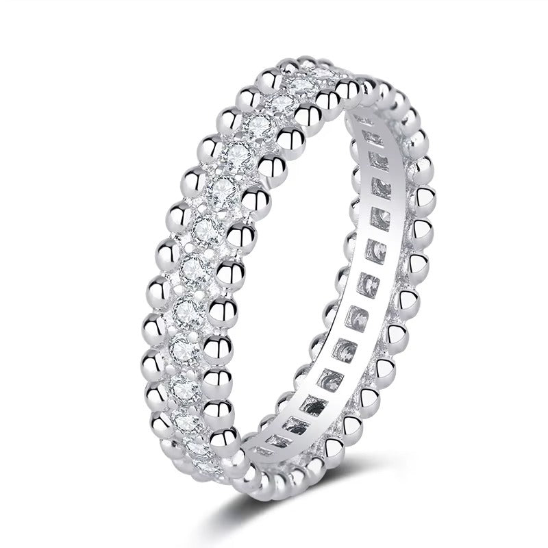 Gilded Unbroken Stream of Moissanite Light Band Ring in Size#5 & #6