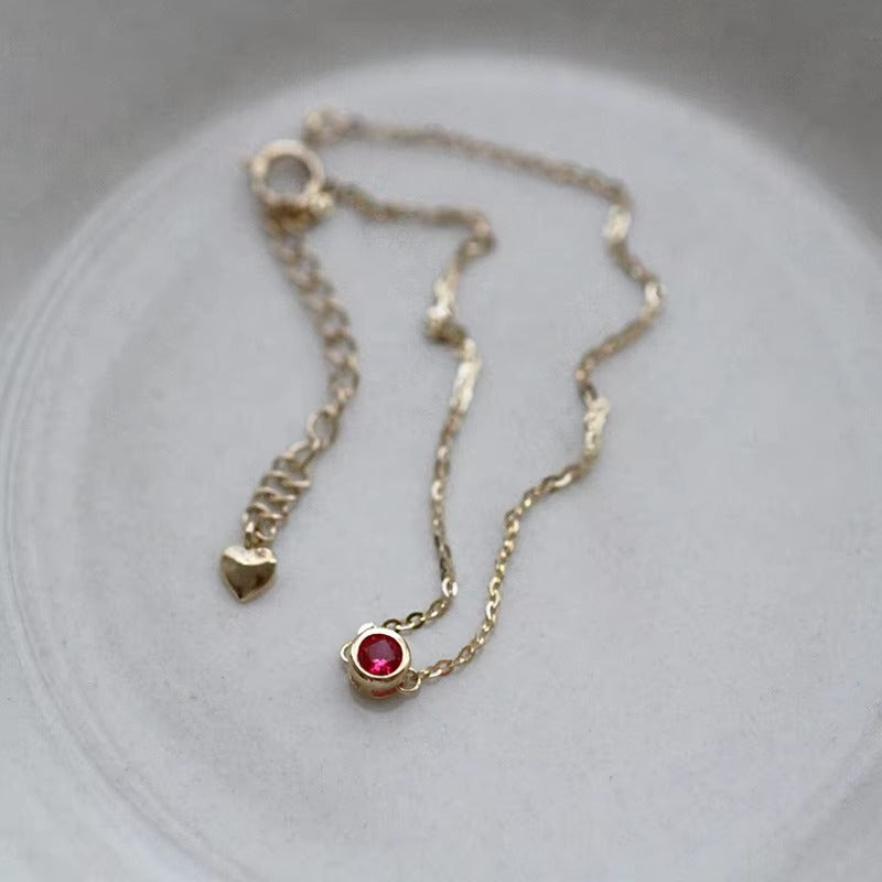 Jade Red Ruby Charm Bracelet