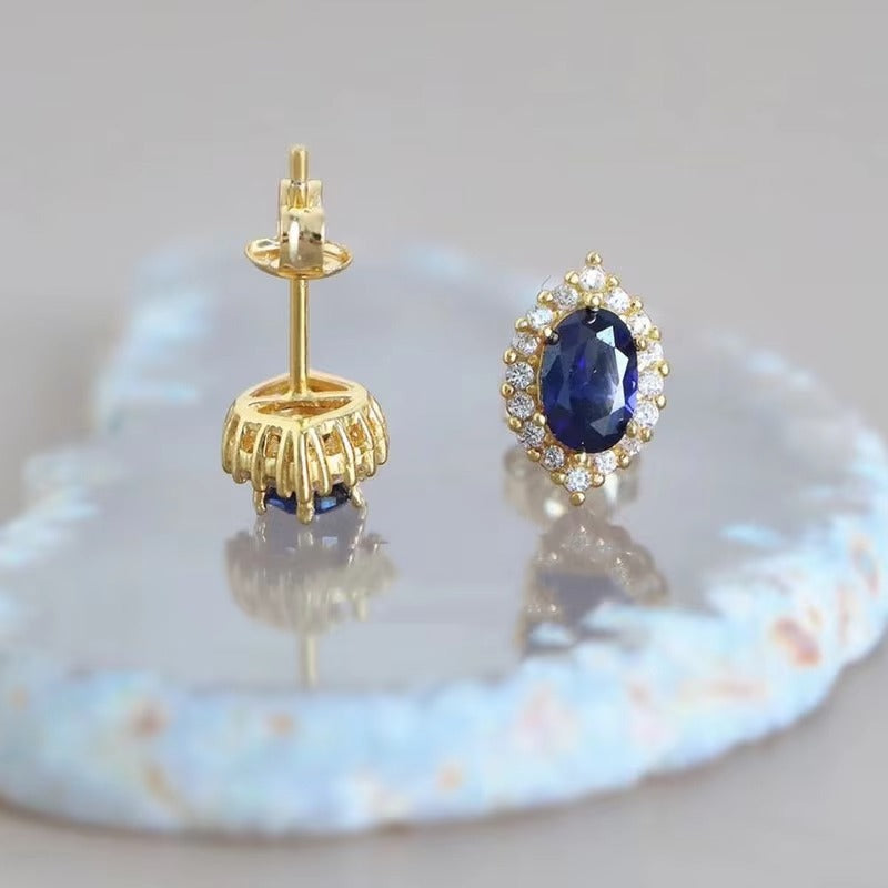 Enigma Blue sapphire Studs