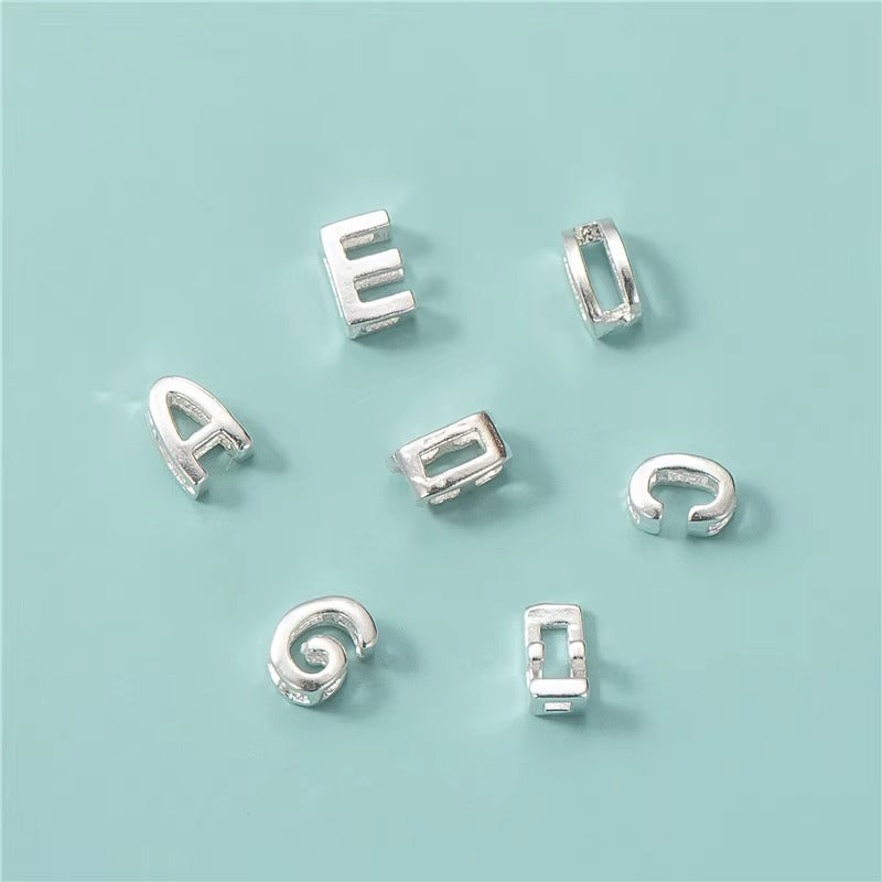 Lavish Letter Charms in Silver  for Bracelets or  Necklace