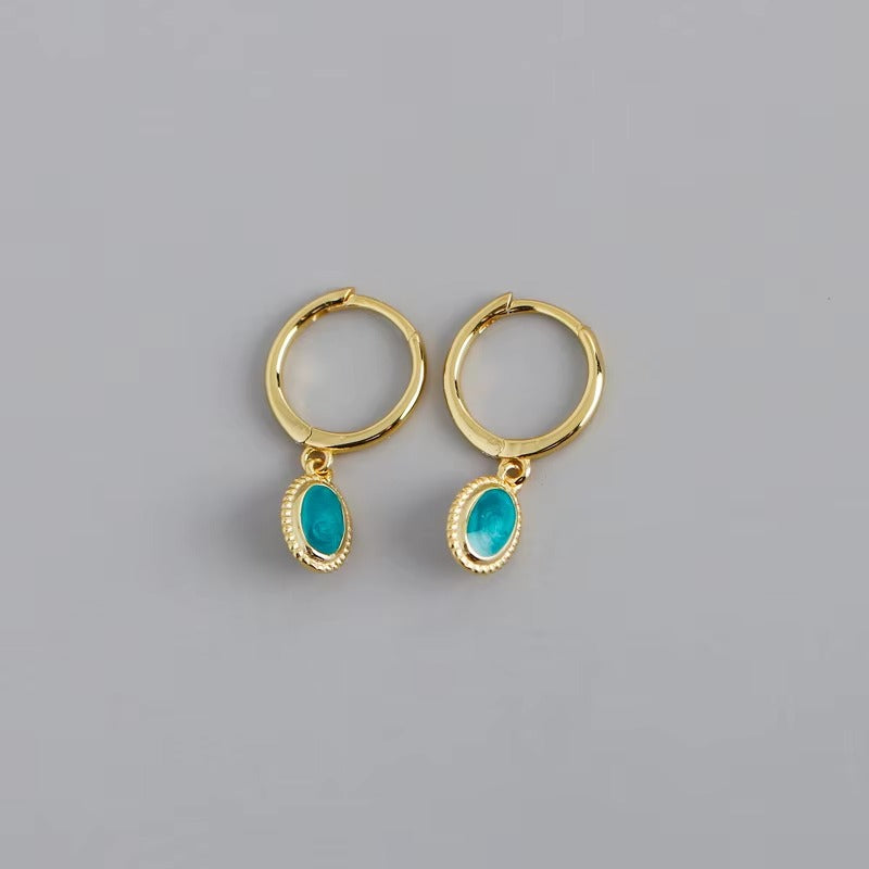 Chula Aquamarine Crystal Hoops