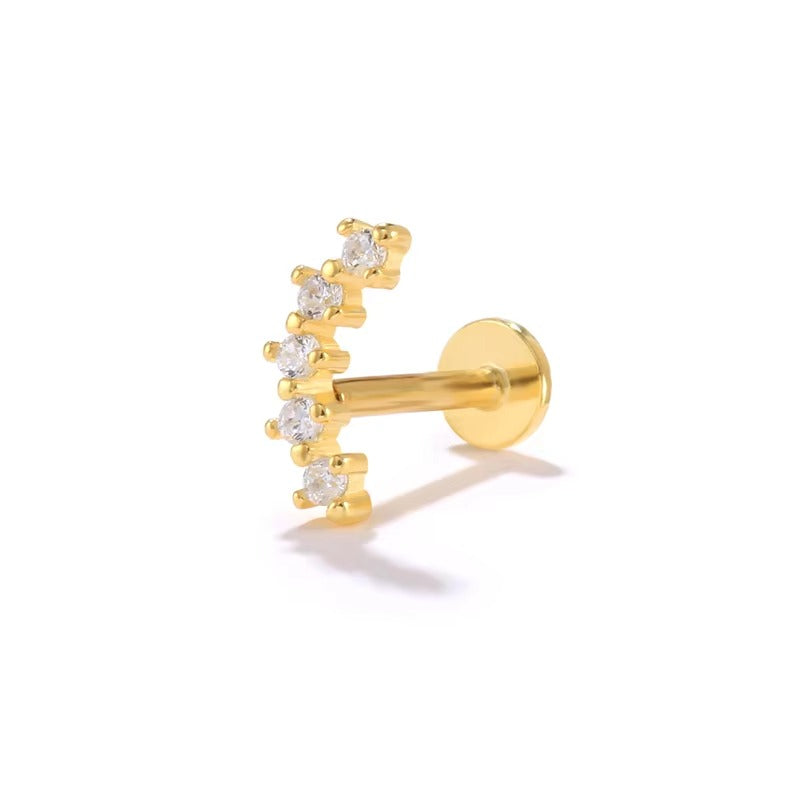 Selis Crystal Screw Back Studs Earrings