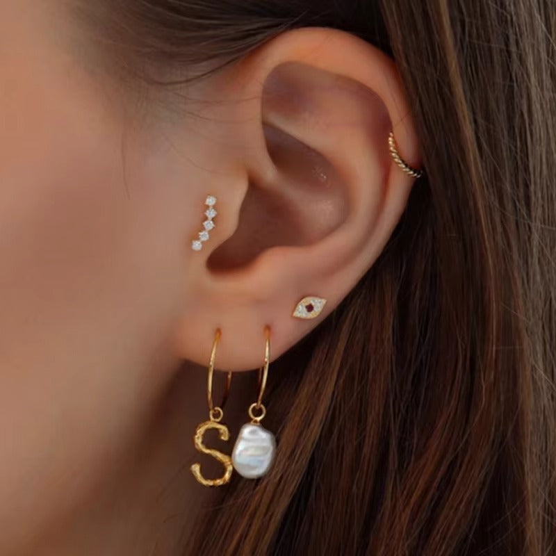 Selis Crystal Screw Back Studs Earrings