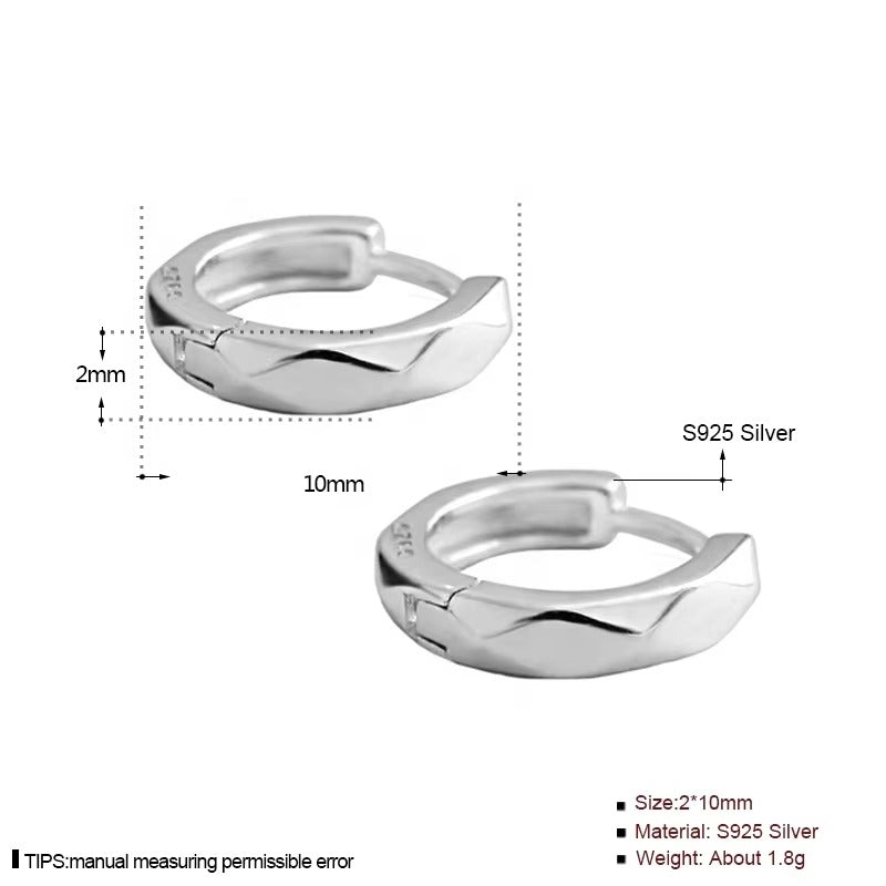 Brooki Diamond Cut Silver Hoops