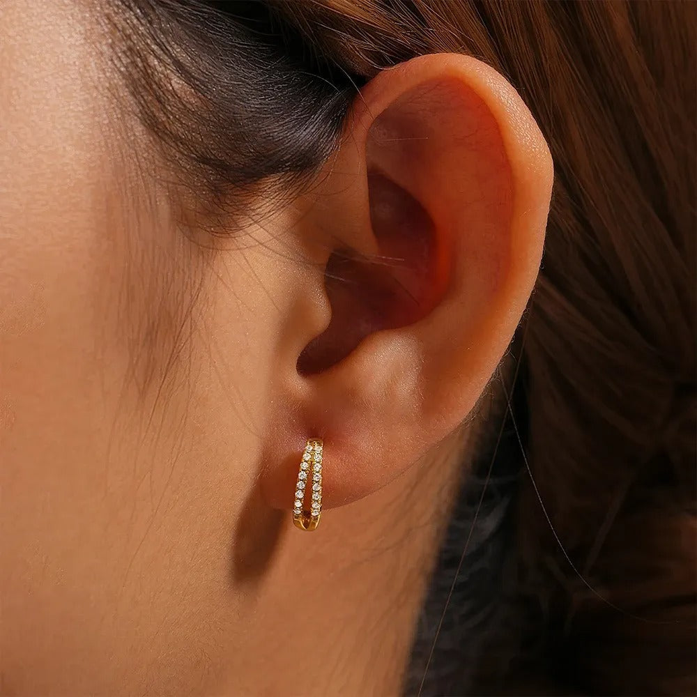 Aura Crystal Hoops Earrings