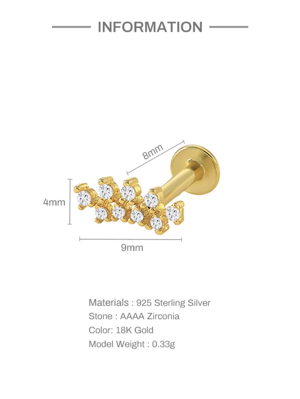 Juna Crystal Screw Back Studs Earrings